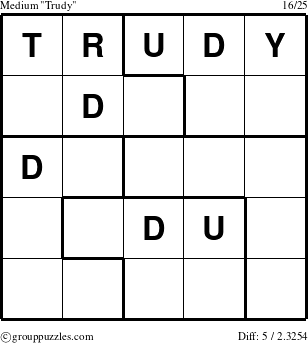 The grouppuzzles.com Medium Trudy puzzle for 