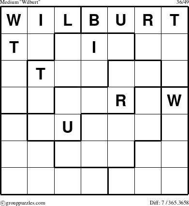 The grouppuzzles.com Medium Wilburt puzzle for 