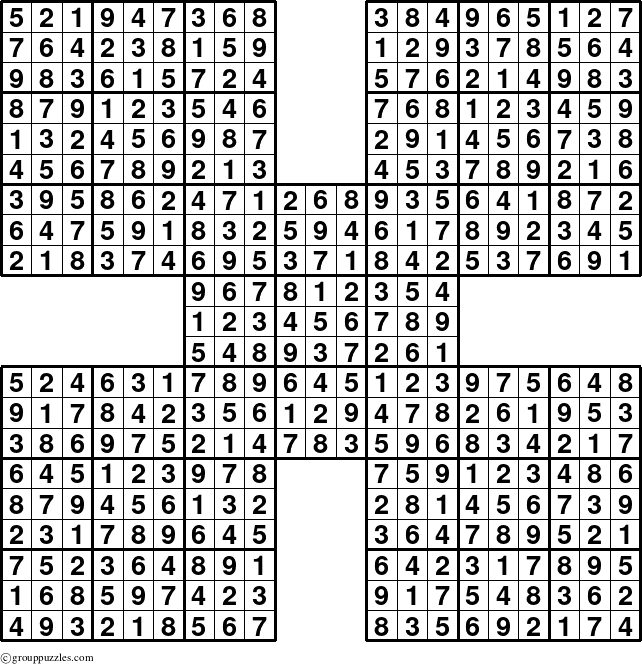 The grouppuzzles.com Answer grid for the cover-by5 puzzle for 