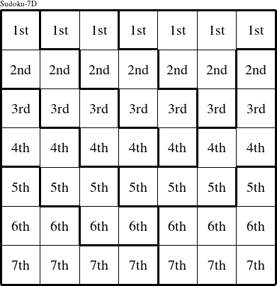 Each row is a group numbered as shown in this Sudoku-7D figure.