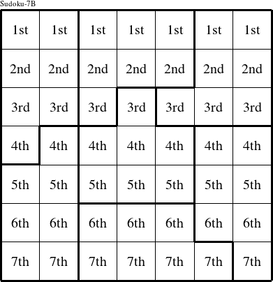 Each row is a group numbered as shown in this Sudoku-7B figure.