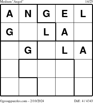 The grouppuzzles.com Medium Angel puzzle for Saturday February 10, 2024