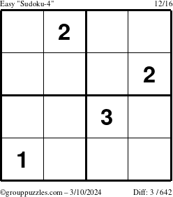 The grouppuzzles.com Easy Sudoku-4 puzzle for Sunday March 10, 2024