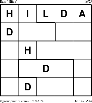 The grouppuzzles.com Easy Hilda puzzle for Wednesday March 27, 2024