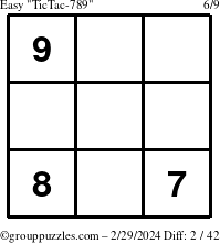 The grouppuzzles.com Easy TicTac-789 puzzle for Thursday February 29, 2024