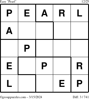 The grouppuzzles.com Easy Pearl puzzle for Friday March 15, 2024