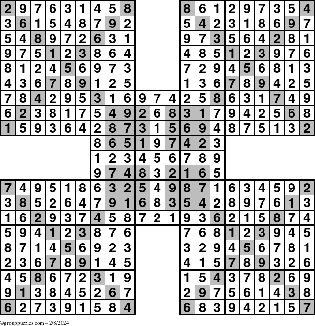 The grouppuzzles.com Answer grid for the cover-HyperXtreme puzzle for Thursday February 8, 2024
