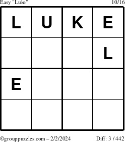 The grouppuzzles.com Easy Luke puzzle for Friday February 2, 2024