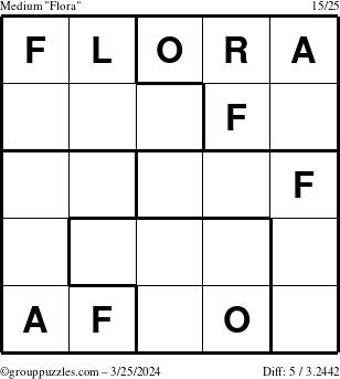 The grouppuzzles.com Medium Flora puzzle for Monday March 25, 2024