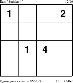 The grouppuzzles.com Easy Sudoku-4 puzzle for Tuesday March 5, 2024