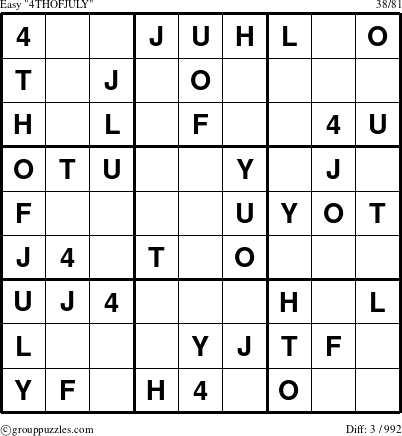 The grouppuzzles.com Easy 4THOFJULY-c1 puzzle for 