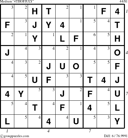 The grouppuzzles.com Medium 4THOFJULY-c9 puzzle for , suitable for printing, with all 6 steps marked