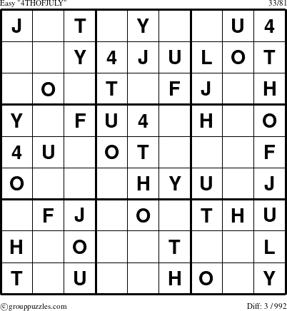 The grouppuzzles.com Easy 4THOFJULY-c9 puzzle for 