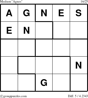 The grouppuzzles.com Medium Agnes puzzle for 