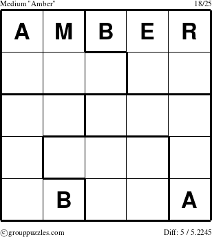 The grouppuzzles.com Medium Amber puzzle for 