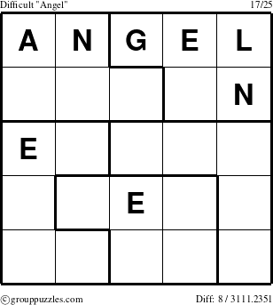 The grouppuzzles.com Difficult Angel puzzle for 