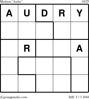 The grouppuzzles.com Medium Audry puzzle for 