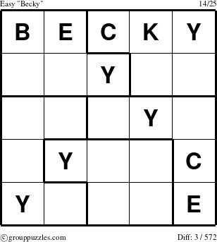 The grouppuzzles.com Easy Becky puzzle for 