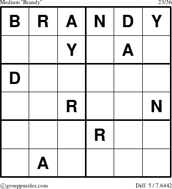 The grouppuzzles.com Medium Brandy puzzle for 