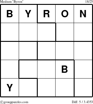 The grouppuzzles.com Medium Byron puzzle for 