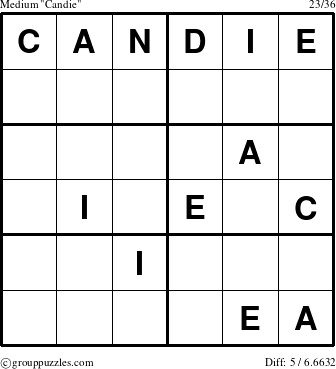 The grouppuzzles.com Medium Candie puzzle for 