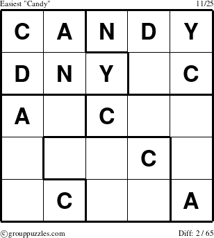 The grouppuzzles.com Easiest Candy puzzle for 