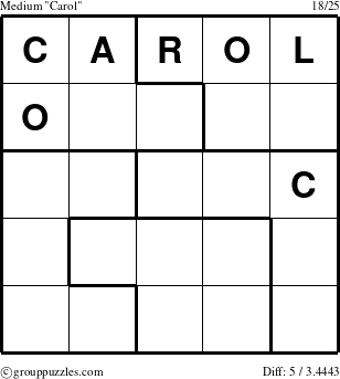 The grouppuzzles.com Medium Carol puzzle for 