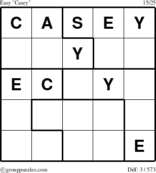 The grouppuzzles.com Easy Casey puzzle for 