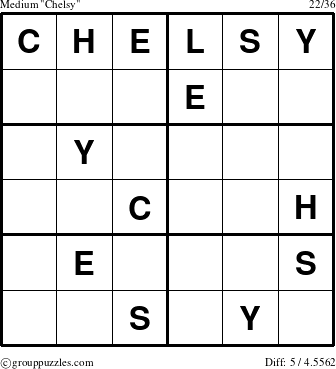 The grouppuzzles.com Medium Chelsy puzzle for 