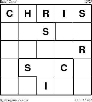 The grouppuzzles.com Easy Chris puzzle for 