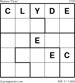The grouppuzzles.com Medium Clyde puzzle for 