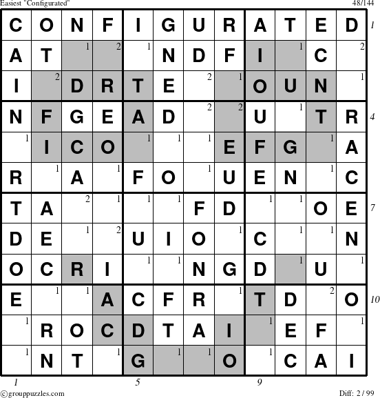 The grouppuzzles.com Easiest Configurated puzzle for , suitable for printing, with all 2 steps marked