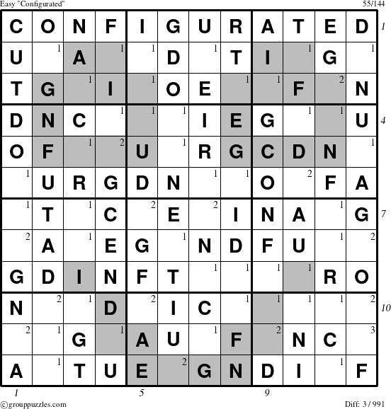 The grouppuzzles.com Easy Configurated puzzle for , suitable for printing, with all 3 steps marked