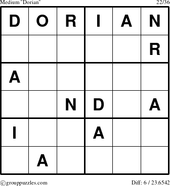The grouppuzzles.com Medium Dorian puzzle for 