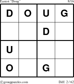 The grouppuzzles.com Easiest Doug puzzle for 