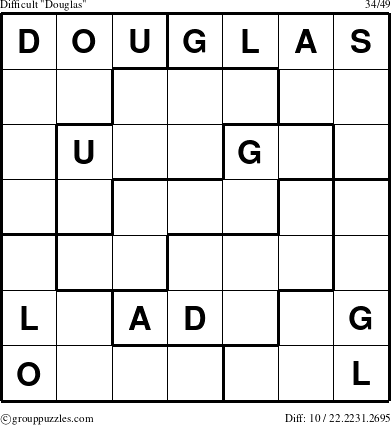 The grouppuzzles.com Difficult Douglas puzzle for 
