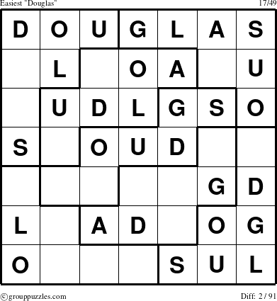 The grouppuzzles.com Easiest Douglas puzzle for 