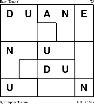 The grouppuzzles.com Easy Duane puzzle for 