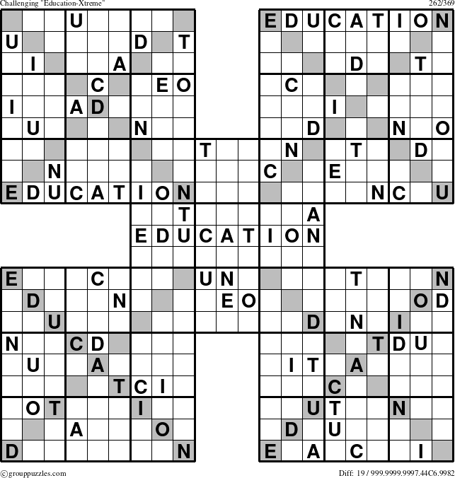 The grouppuzzles.com Challenging Education-Xtreme puzzle for 