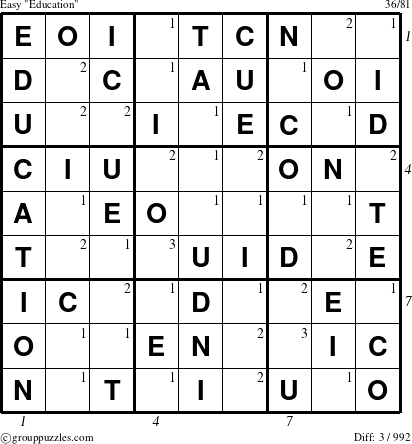 The grouppuzzles.com Easy Education-c1 puzzle for  with all 3 steps marked