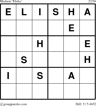 The grouppuzzles.com Medium Elisha puzzle for 