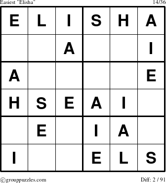 The grouppuzzles.com Easiest Elisha puzzle for 