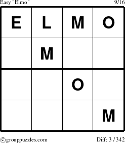 The grouppuzzles.com Easy Elmo puzzle for 