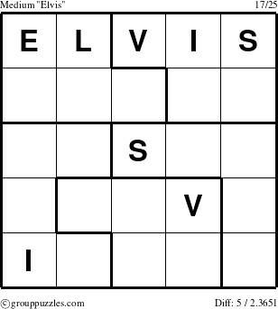 The grouppuzzles.com Medium Elvis puzzle for 