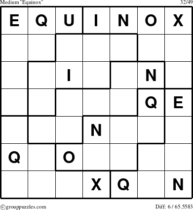 The grouppuzzles.com Medium Equinox puzzle for 
