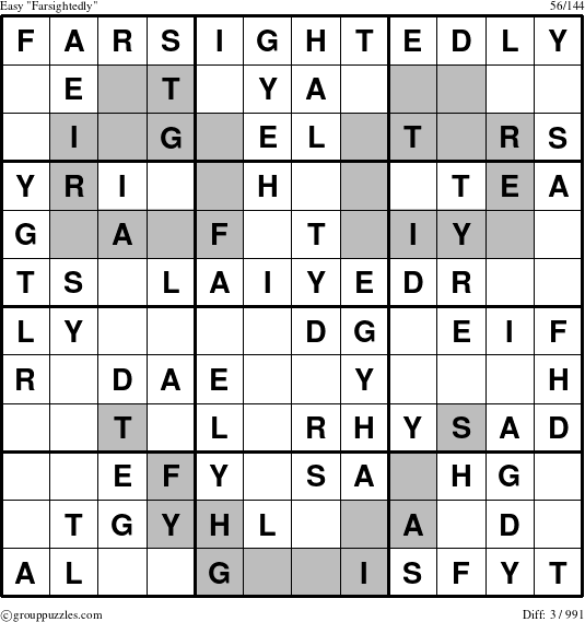 The grouppuzzles.com Easy Farsightedly puzzle for 