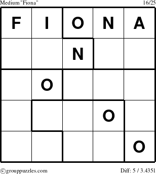 The grouppuzzles.com Medium Fiona puzzle for 