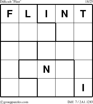 The grouppuzzles.com Difficult Flint puzzle for 