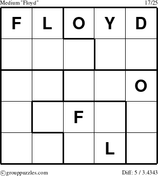 The grouppuzzles.com Medium Floyd puzzle for 