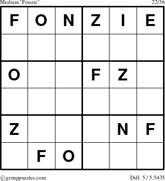 The grouppuzzles.com Medium Fonzie puzzle for 